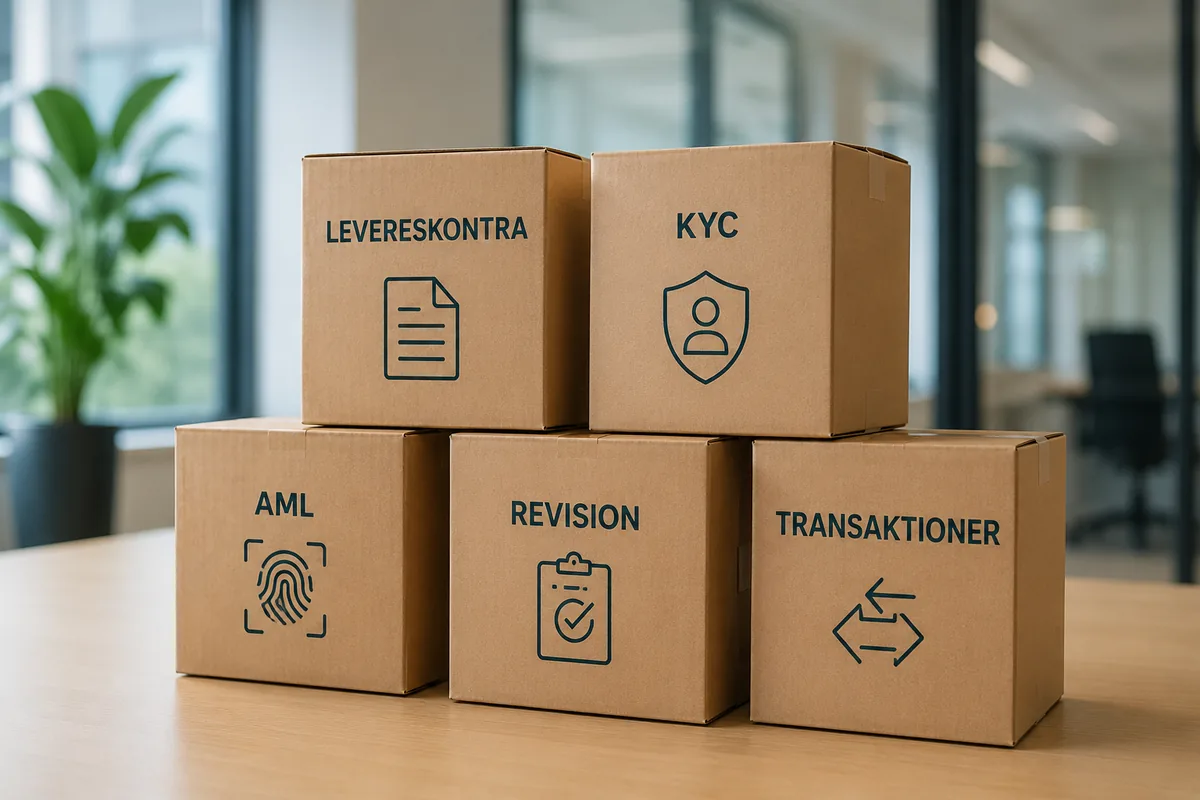 Paketerade processer för leverantörsreskontra, KYC, AML, revision och transaktioner